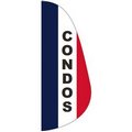 "CONDOS" 3' x 8' Message Feather Flag